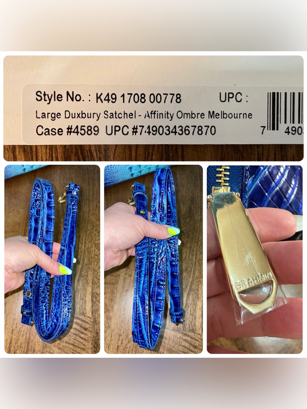 Brahmin EUC Lrg Duxbury - Affinity Ombré - Glitz/Metallic Accents - Like New - Picture 7 of 16